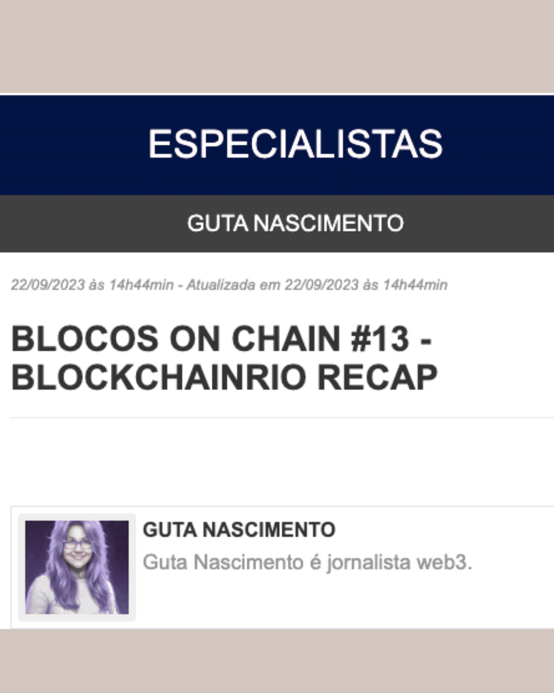 Blocos on Chain - Destaques Blockchian Rio